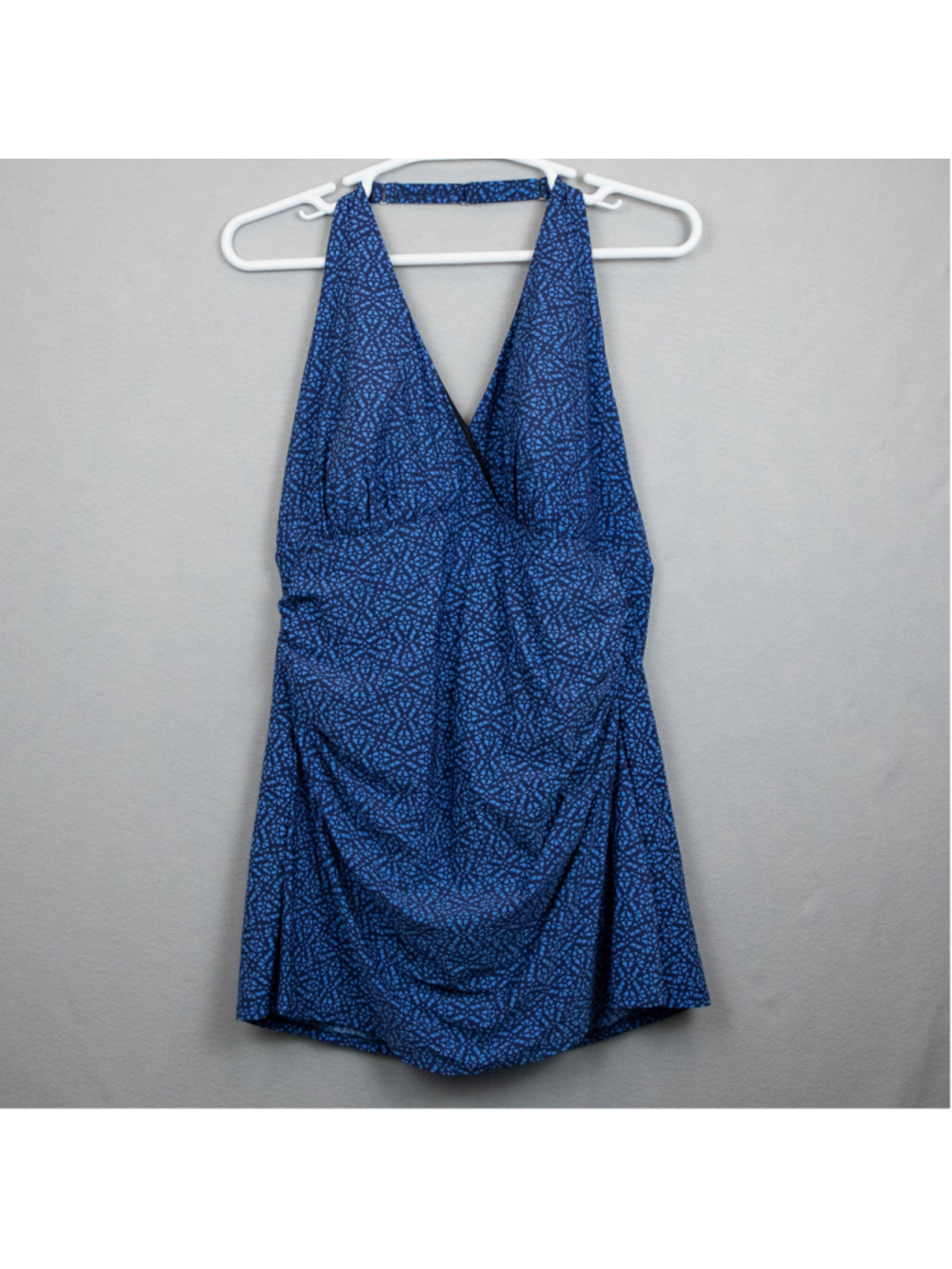 L.L.Bean navy halter one piece swim dress-22W